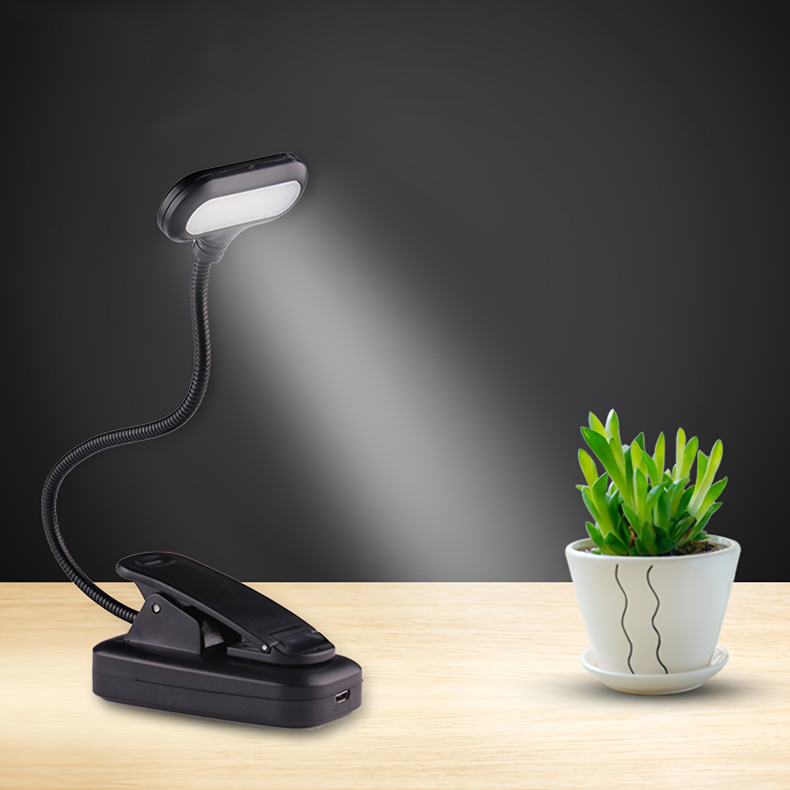 Flexible Clamp-On Book Light — USB-Rechargeable LED Reading Lamp