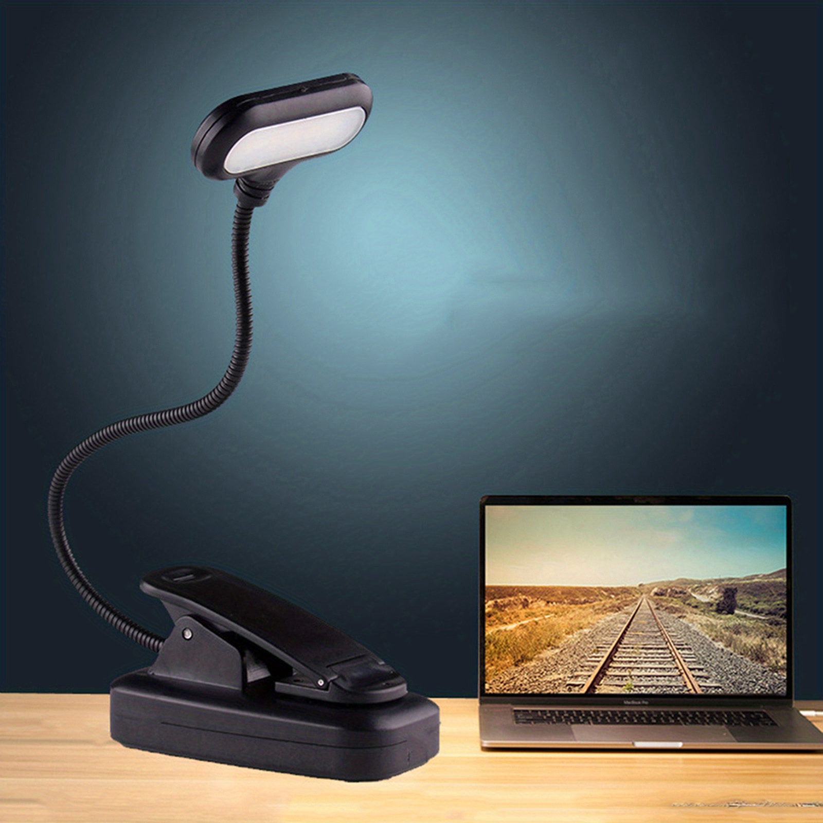 Flexible Clamp-On Book Light — USB-Rechargeable LED Reading Lamp