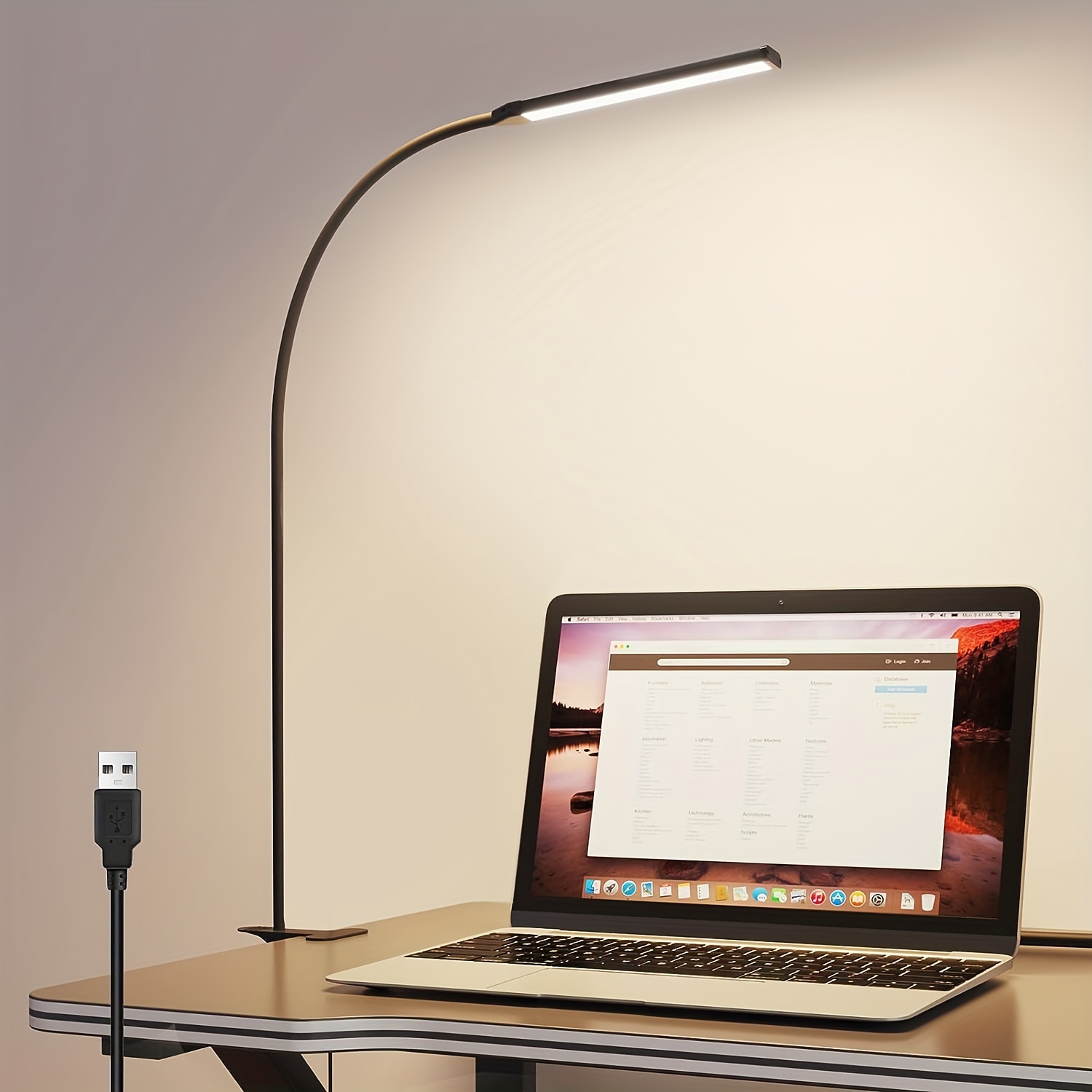 1pc desk lamp clampable led desk lamp with usb plug 40cm 70cm height 3 colours 10 brightnesses desk lamp dimmable eye protection for office study and tailoring details 0