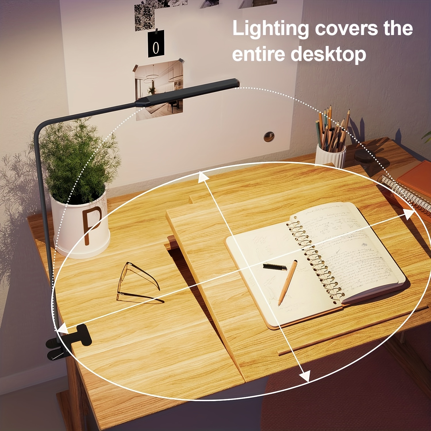 Clampable LED Desk Lamp — USB-Powered, 3-Color Temperature, 10-Level Dimming
