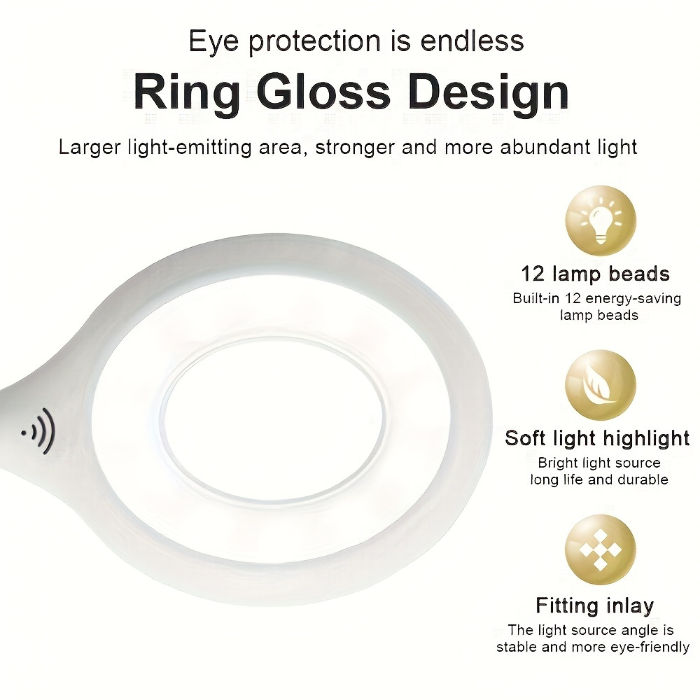 USB-Foldable LED Desk Lamp with Flicker-Free Ring Light