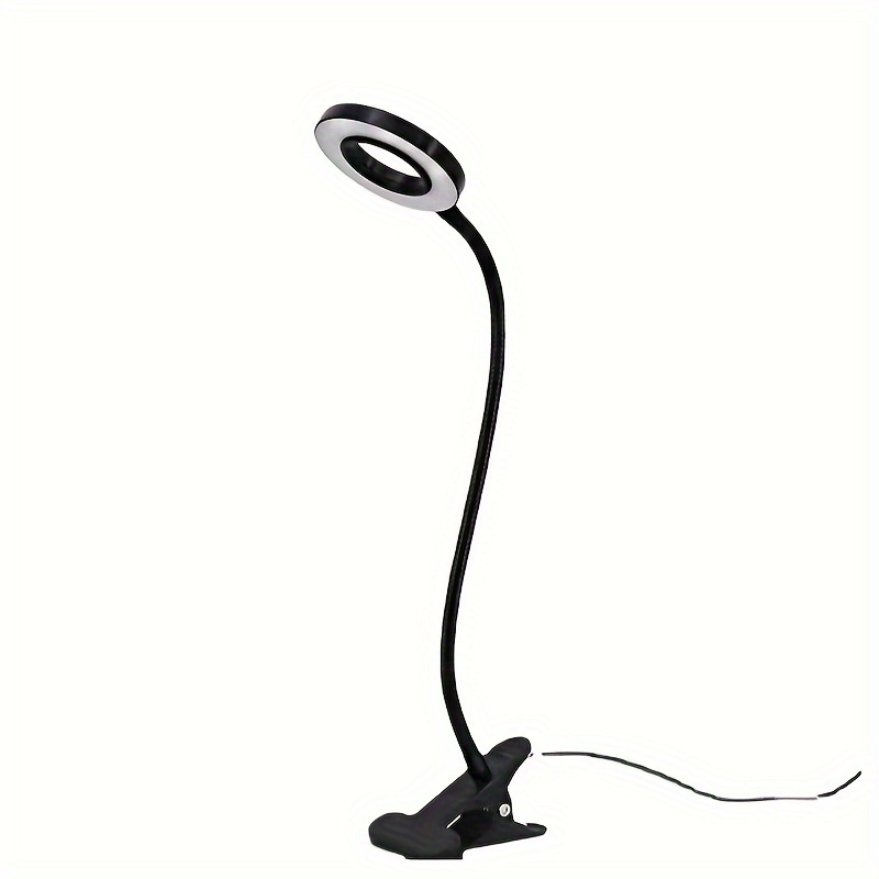 Dimmable LED Reading Lamp — Clamp Mount, Adjustable Brightness & Color Temperature, USB-Powered