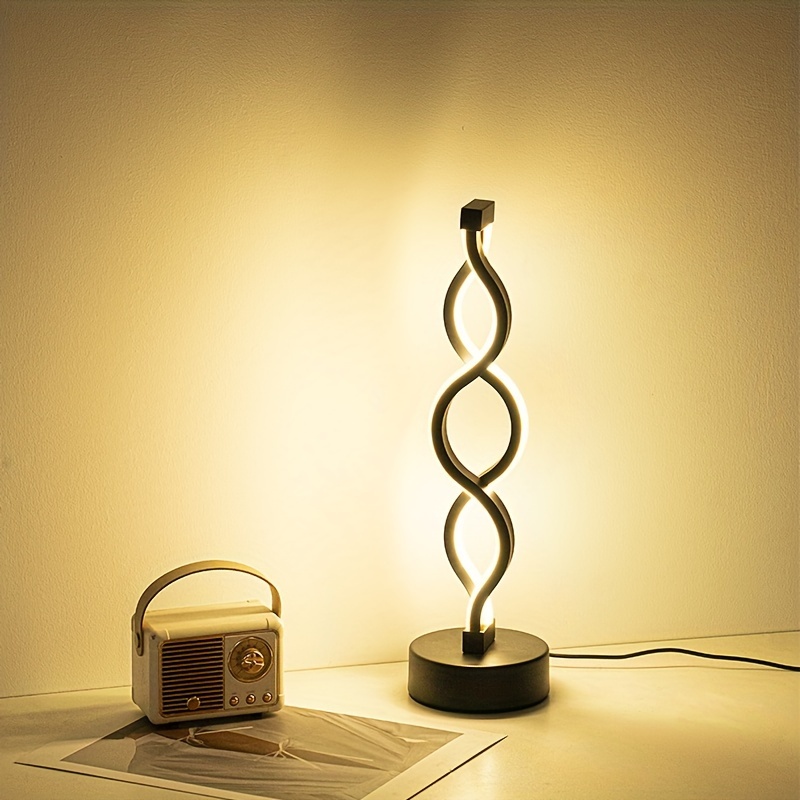 Algae-Inspired Spiral USB Desk Lamp — Matte Metal LED Accent Light