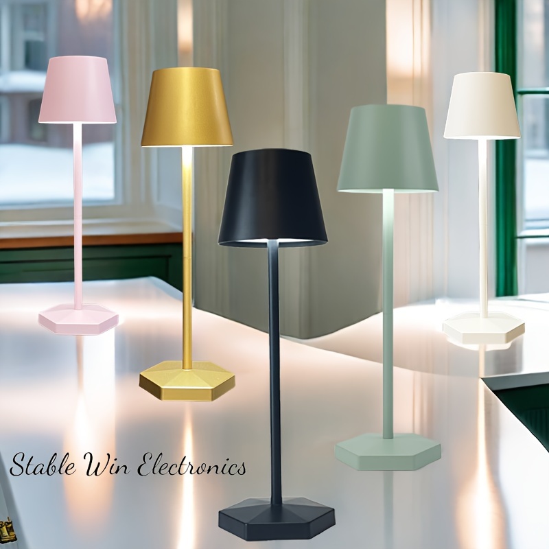 Round USB-Rechargeable LED Desk Lamp — Touch Control, 3-Color Temperature Adjustment