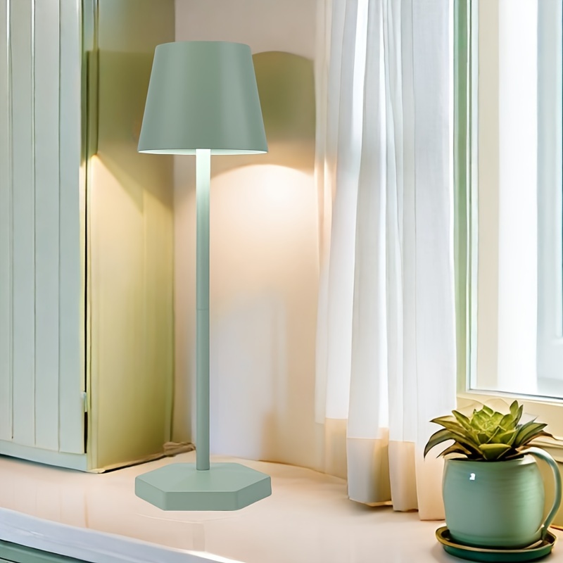 1 Round tall-base desk lamp, portable LED lamp, home decor light, USB-rechargeable night light for living room, dining area, bedroom, bar, and holiday gifting — detail view 2