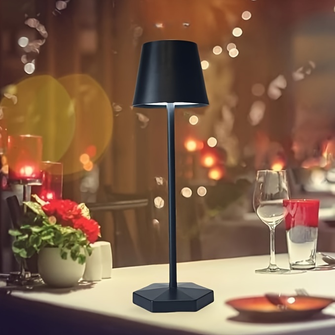 Round USB-Rechargeable LED Desk Lamp — Touch Control, 3-Color Temperature Adjustment