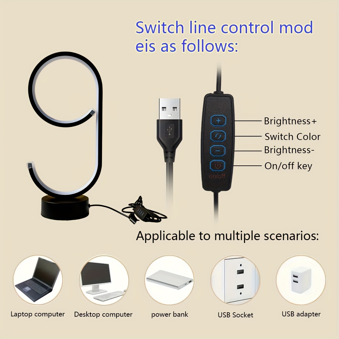 Aluminum Alloy LED Desk Lamp — USB-Powered, 3-Color Temperature & Dimmable