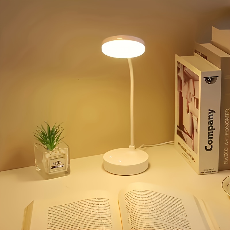 USB LED Desk Lamp – Touch Control, 3-Step Dimming, Warm & Cool White Light
