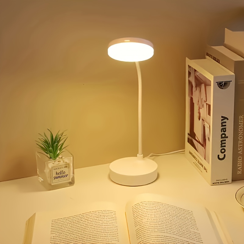 USB LED Desk Lamp – Touch Control, 3-Step Dimming, Warm & Cool White Light