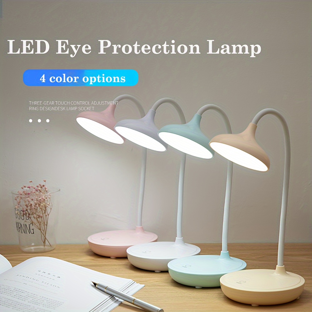 Colorful Round LED Desk Lamp — 3-Level Dimmable, Eye-Care Design