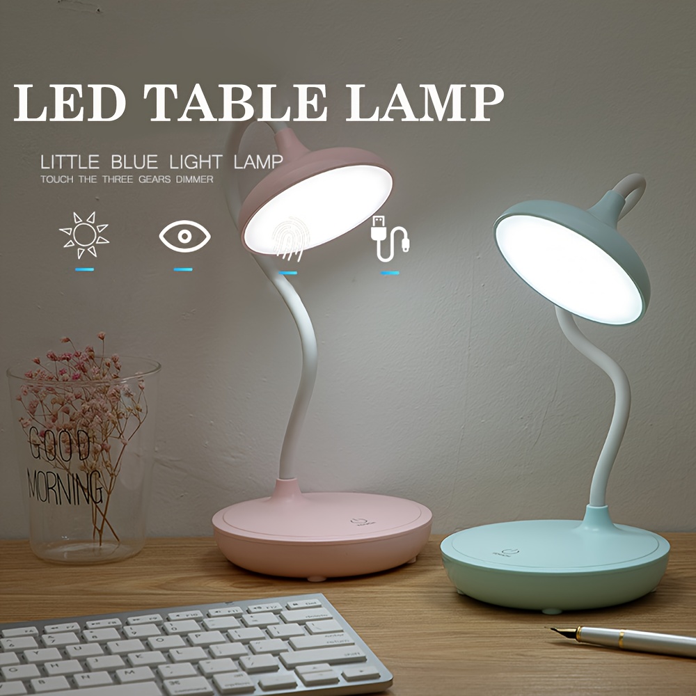 Colorful Round LED Desk Lamp — 3-Level Dimmable, Eye-Care Design