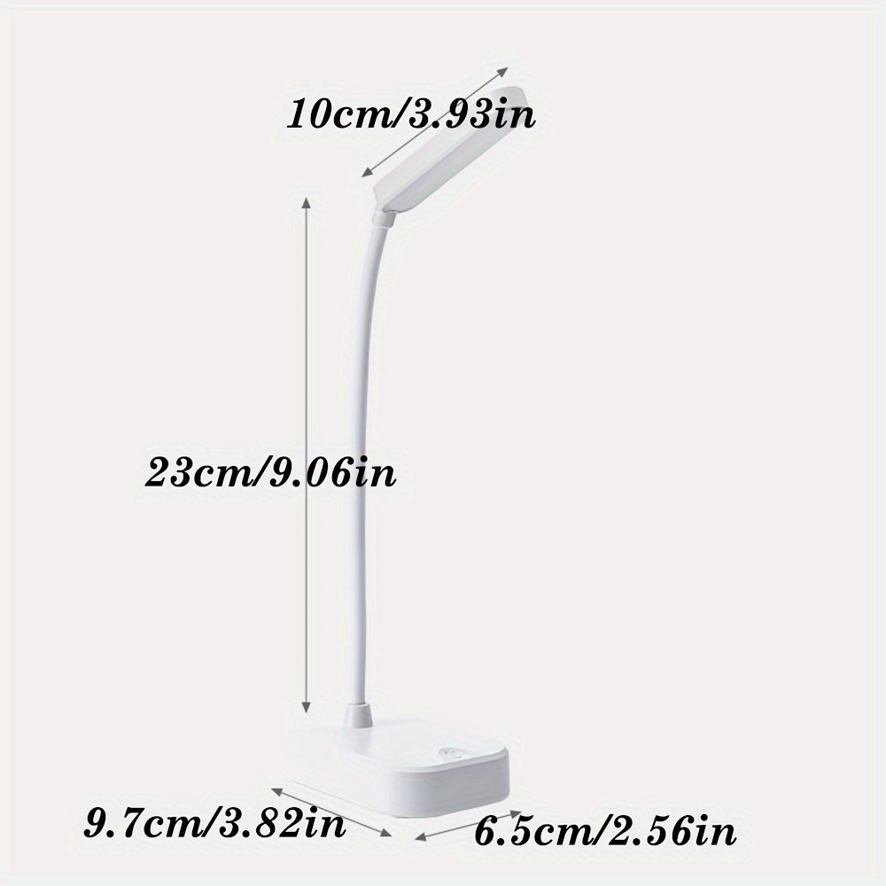 Compact White LED Desk Lamp — USB-Powered, Eye-Care Design