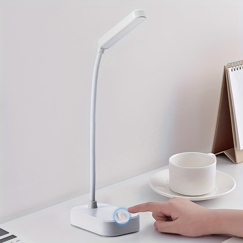 Compact White LED Desk Lamp — USB-Powered, Eye-Care Design