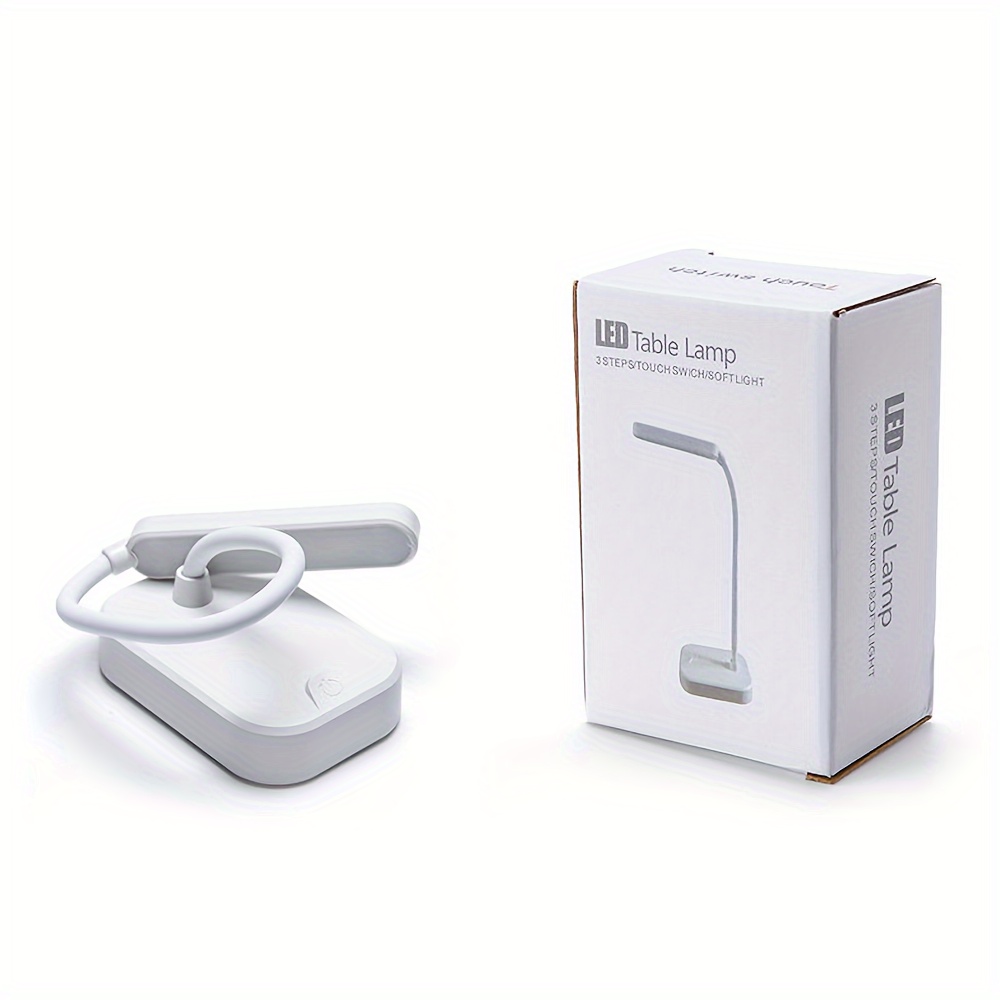 Compact White LED Desk Lamp — USB-Powered, Eye-Care Design
