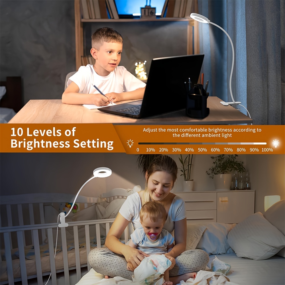 Dimmable Metal Gooseneck Clamp Lamp with USB Port and 23 LEDs — Close-Up of Clamp Mechanism