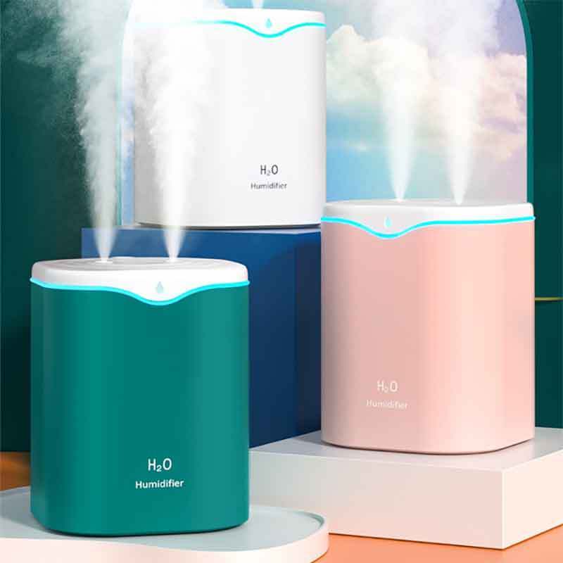 2L USB Portable Ultrasonic Humidifier — Dual Mist Mode, Ultra-Quiet Design, Aromatherapy & 7-Color LED Night Light