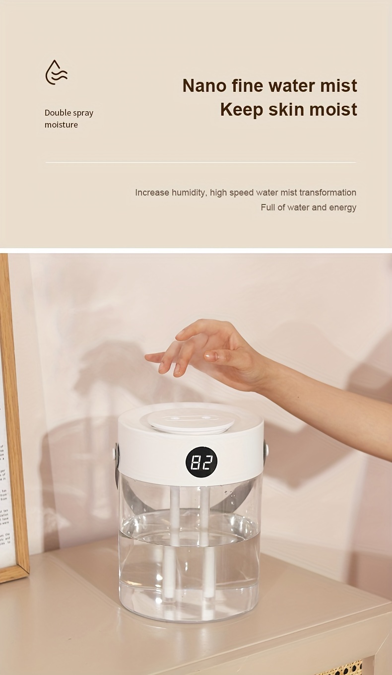 Extra-Large-Capacity Silent USB Humidifier — Dual Mist Nozzles