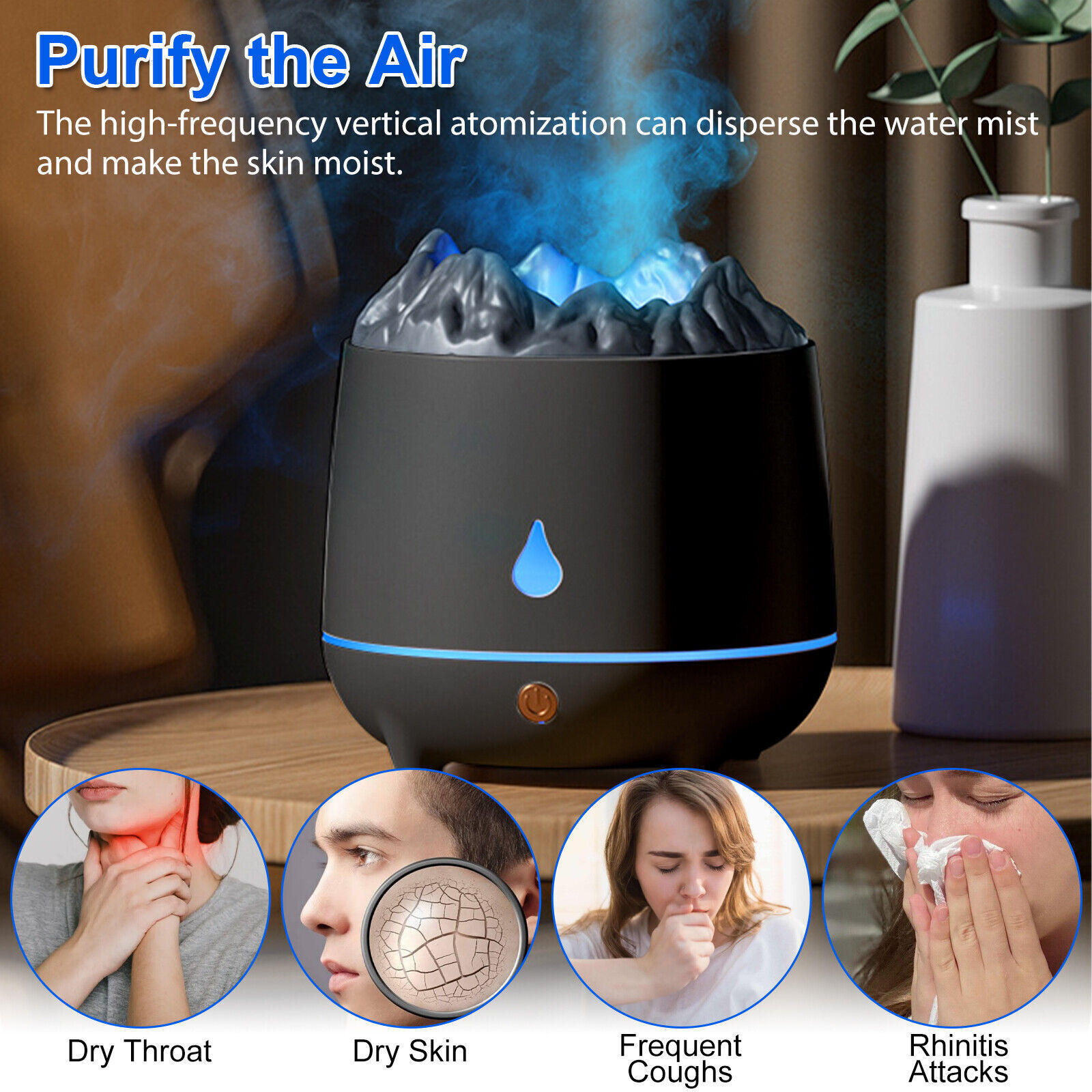 400ml Ultrasonic Humidifier & Essential Oil Diffuser