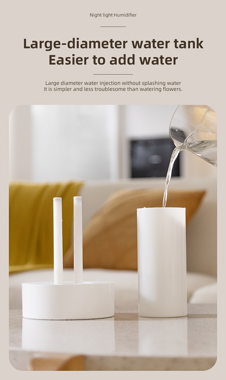 Whisper-Silent USB Humidifier with Adjustable Night Light
