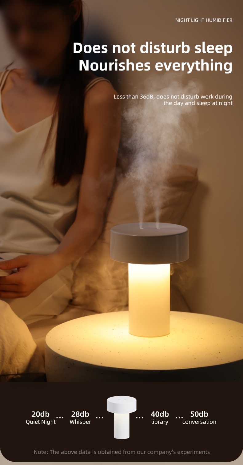 Whisper-Silent USB Humidifier with Adjustable Night Light
