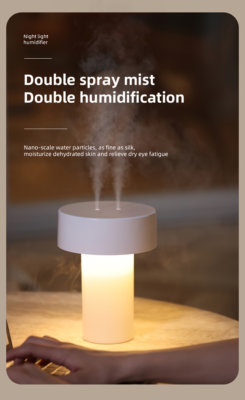 Whisper-Silent USB Humidifier with Adjustable Night Light