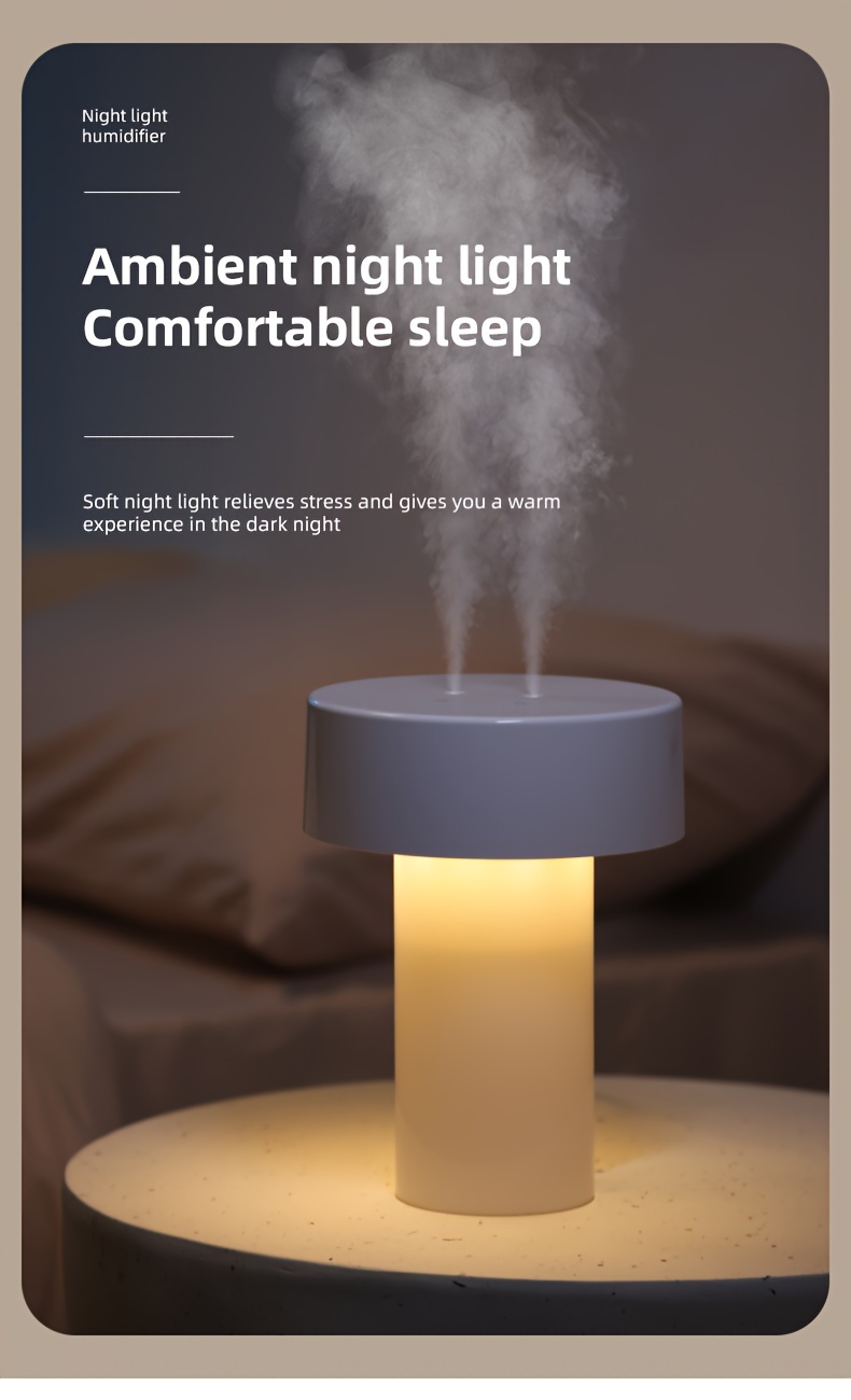 Whisper-Silent USB Humidifier with Adjustable Night Light