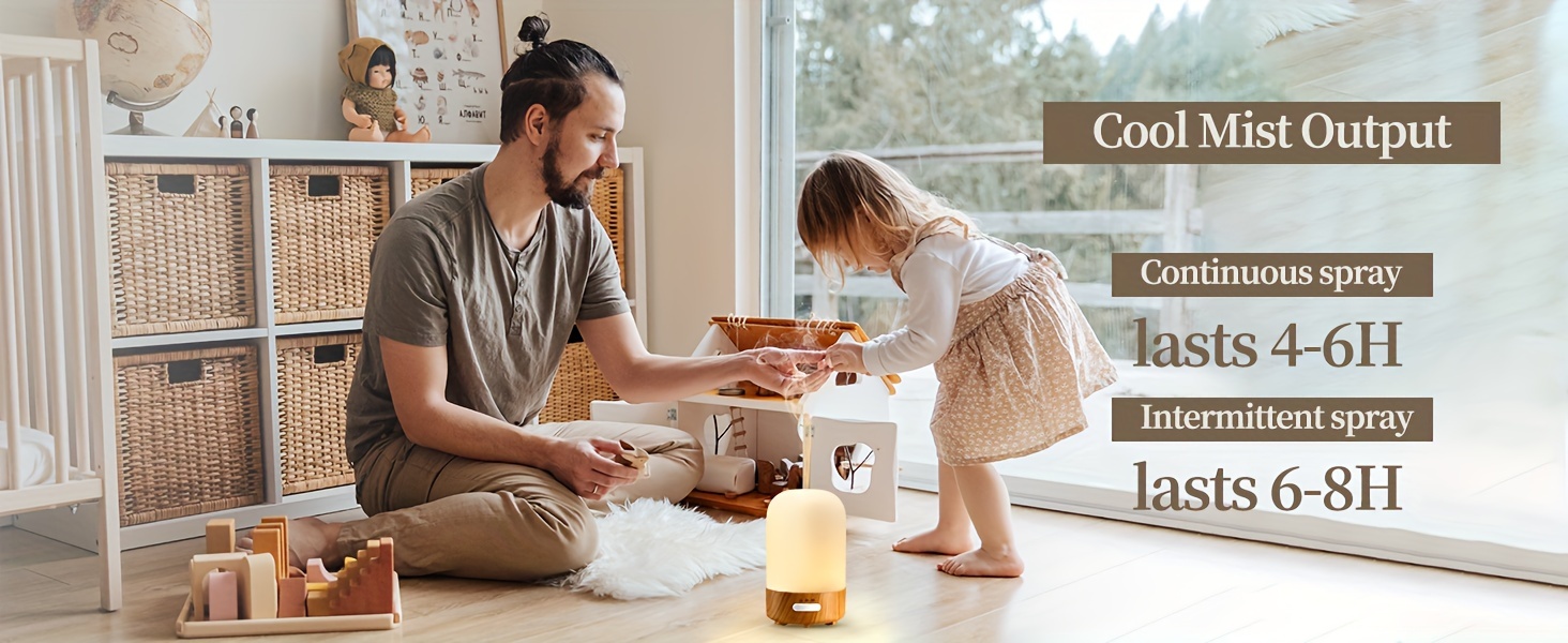 100ml Glass Essential Oil Diffuser with 7-Color LED Night Light
