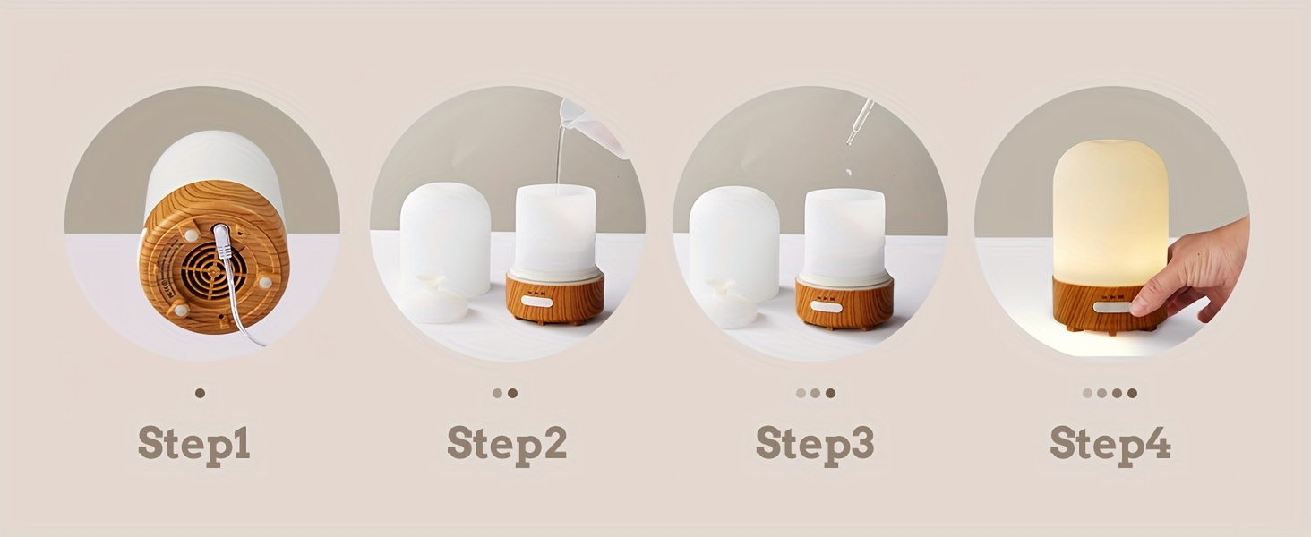 100ml Glass Essential Oil Diffuser with 7-Color LED Night Light