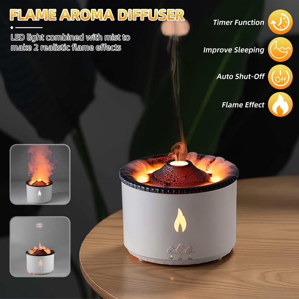 Flame Effect Ultrasonic Humidifier & Aroma Diffuser