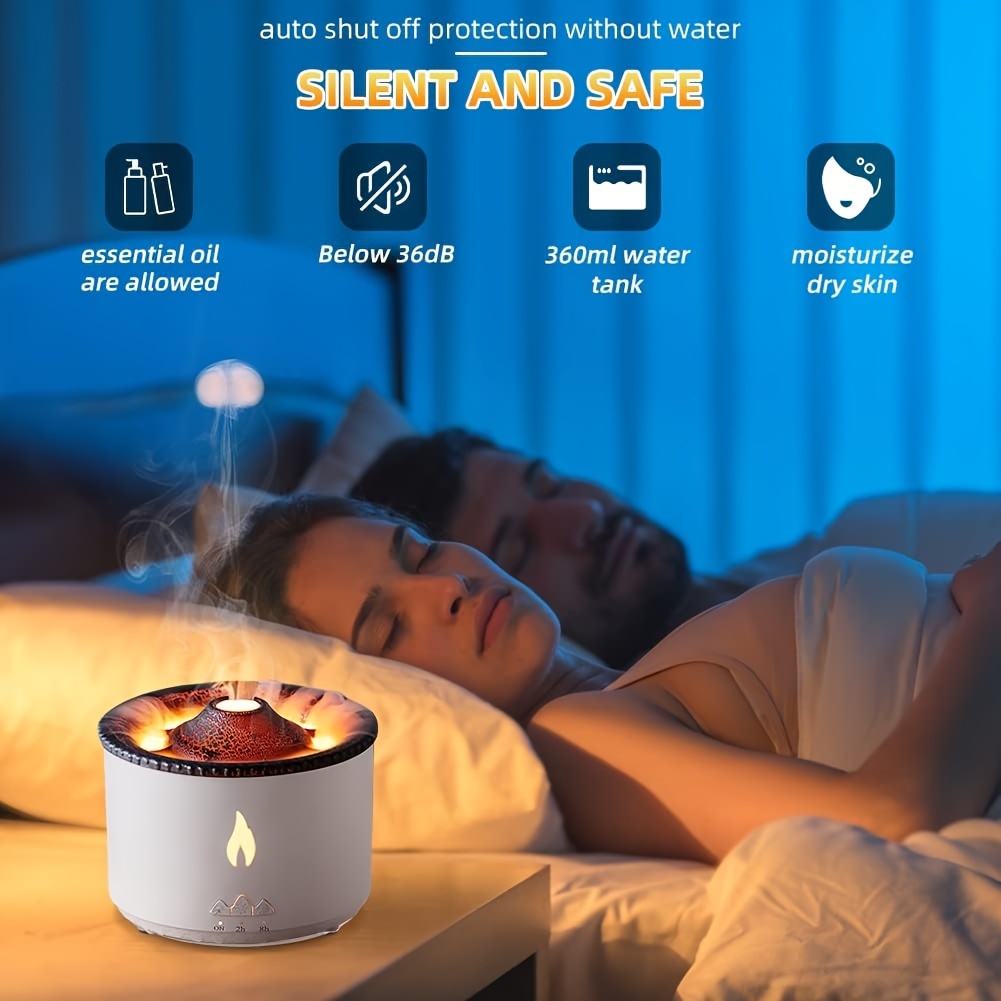 Flame Effect Ultrasonic Humidifier & Aroma Diffuser