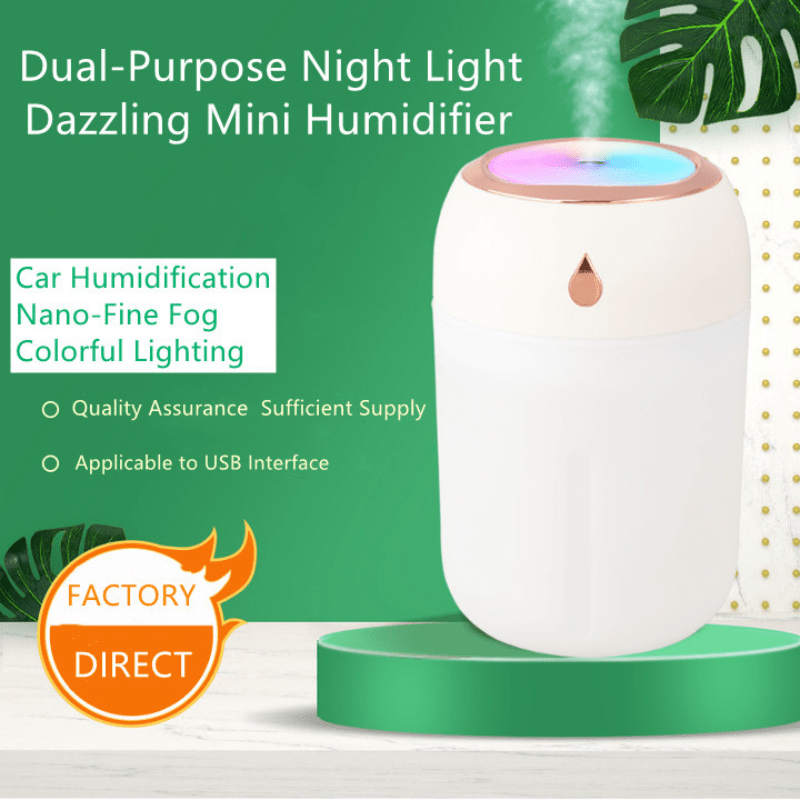 Portable USB Cool Mist Humidifier — Quiet & Compact Design