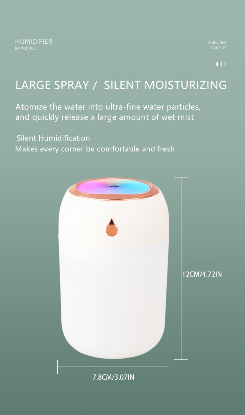 Portable USB Cool Mist Humidifier — Quiet & Compact Design