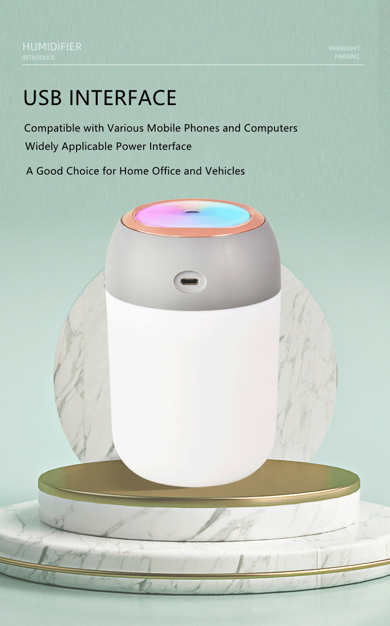 Portable USB Cool Mist Humidifier — Quiet & Compact Design
