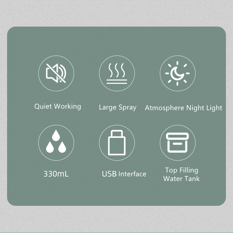 Portable USB Cool Mist Humidifier — Quiet & Compact Design