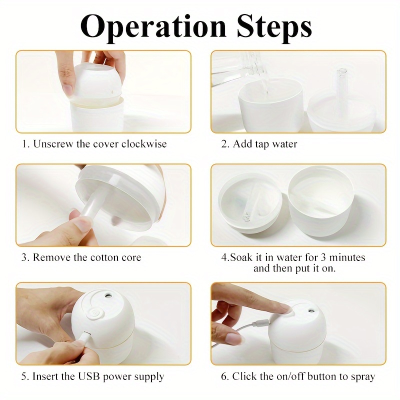 USB Desktop Humidifier with 7-Color LED Ambient Light