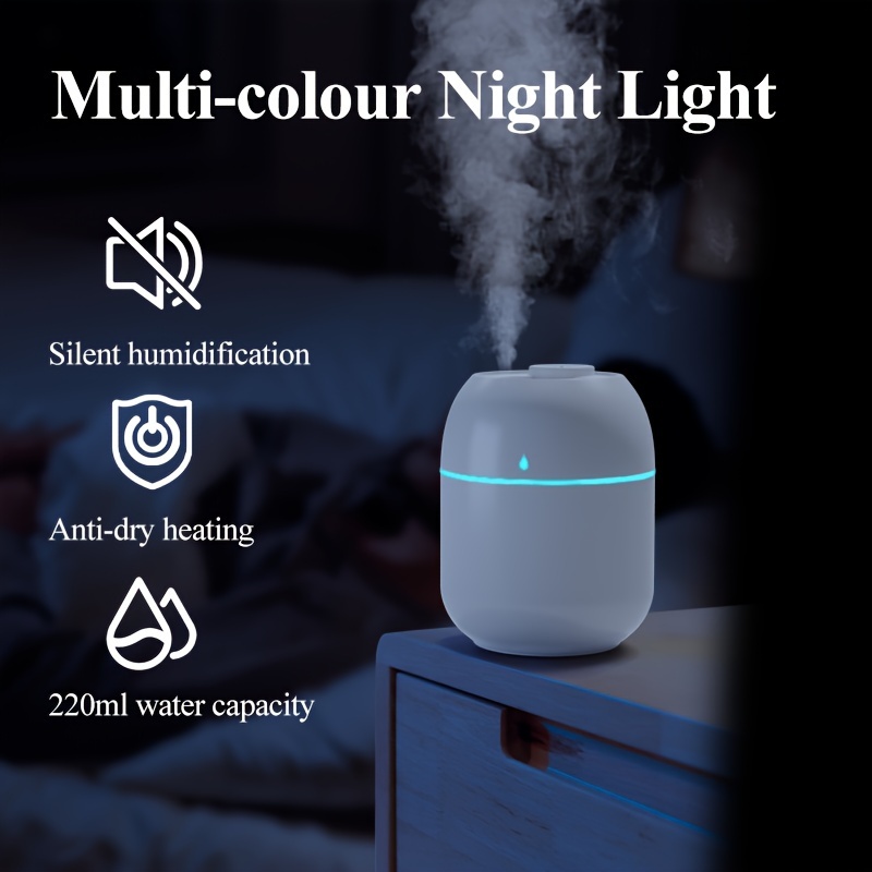 USB Desktop Humidifier with 7-Color LED Ambient Light