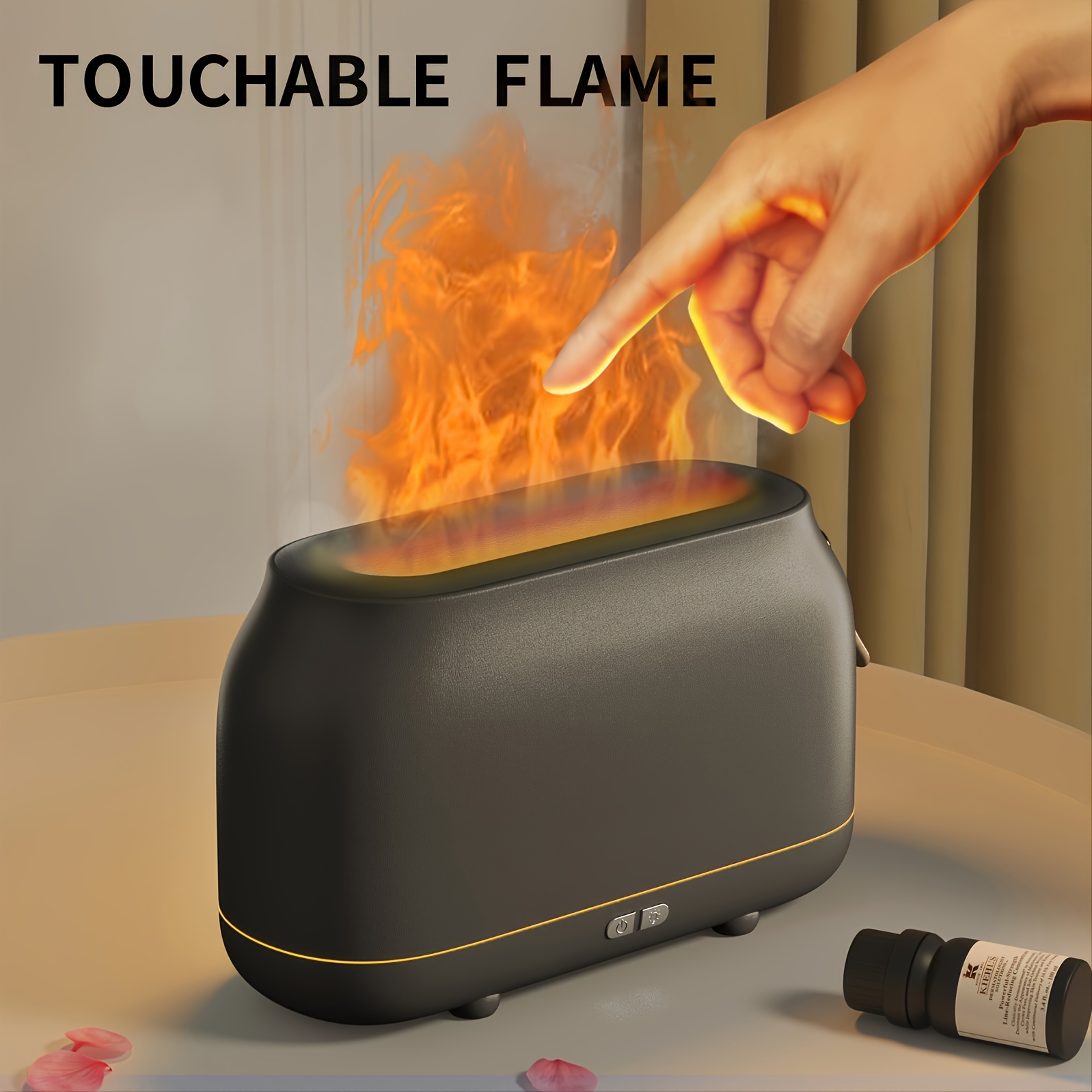 180mL Flame Effect Ultrasonic Humidifier + 7-Color LED Night Light