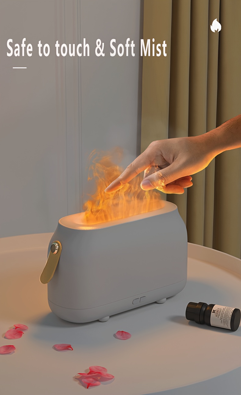 180mL Flame Effect Ultrasonic Humidifier + 7-Color LED Night Light