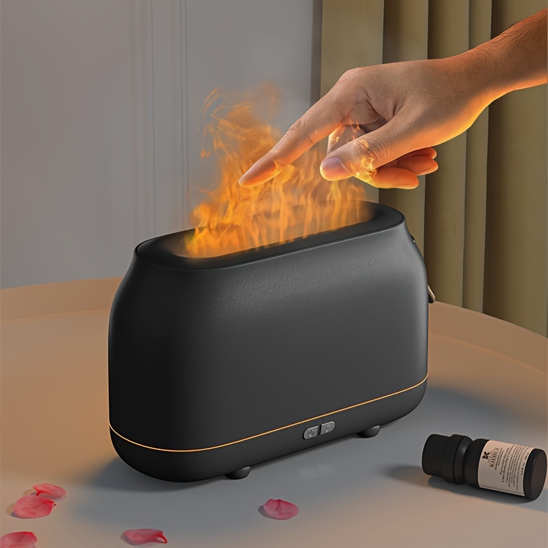 180mL Flame Effect Ultrasonic Humidifier + 7-Color LED Night Light