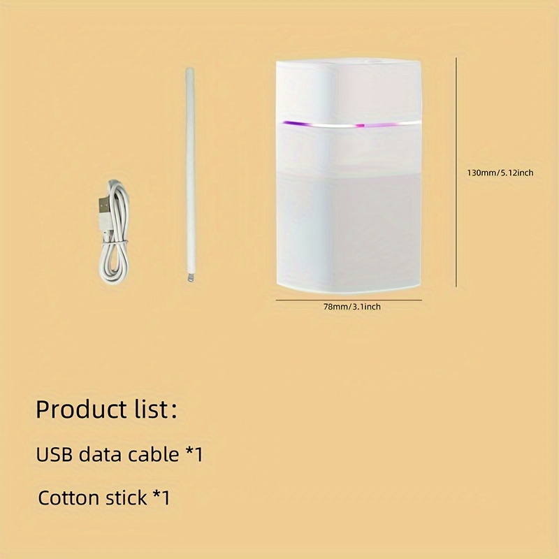 Ultra-Quiet USB Mini Humidifier — 400 mL Capacity + LED Night Light
