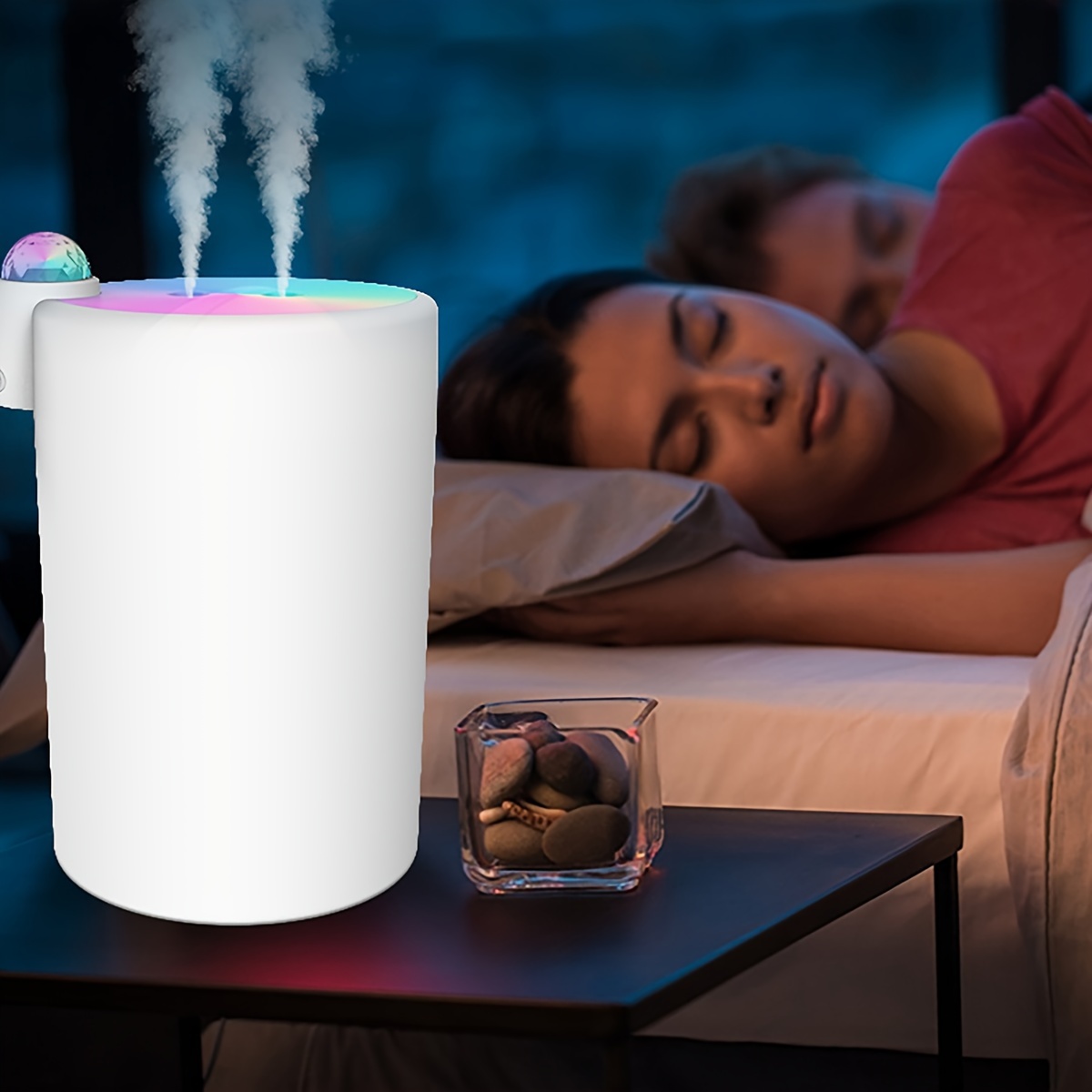Marquee 2000ml Dual-Mist USB Humidifier with Night Light