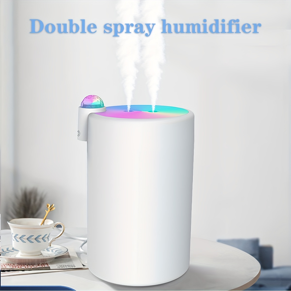 Marquee 2000ml Dual-Mist USB Humidifier with Night Light