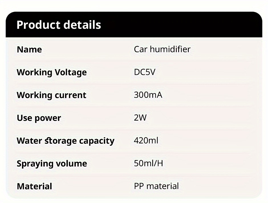 USB Portable Humidifier — 1L Ultrasonic, for Desks, Cars, Travel