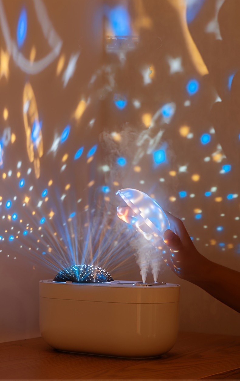 Starry Sky Projection Humidifier – USB-Rechargeable, 1L Large Capacity