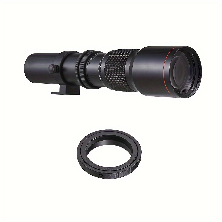 500mm f/8–32 Manual Telephoto Lens + Canon EF T-Mount Adapter