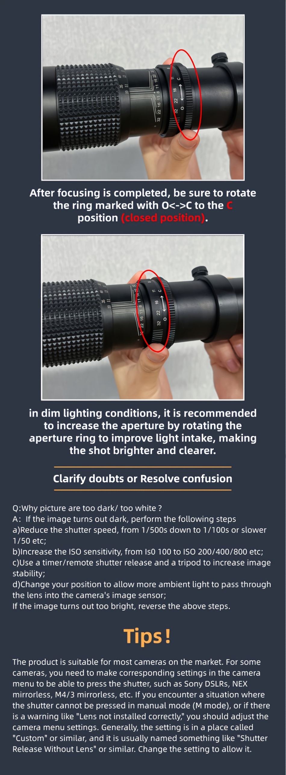 500mm f/8–32 Manual Telephoto Lens + Canon EF T-Mount Adapter