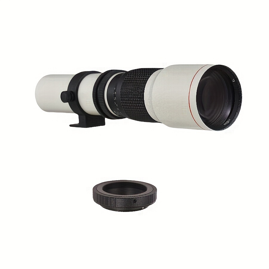 500mm f/8–32 Manual Telephoto Lens + Canon EF T-Mount Adapter