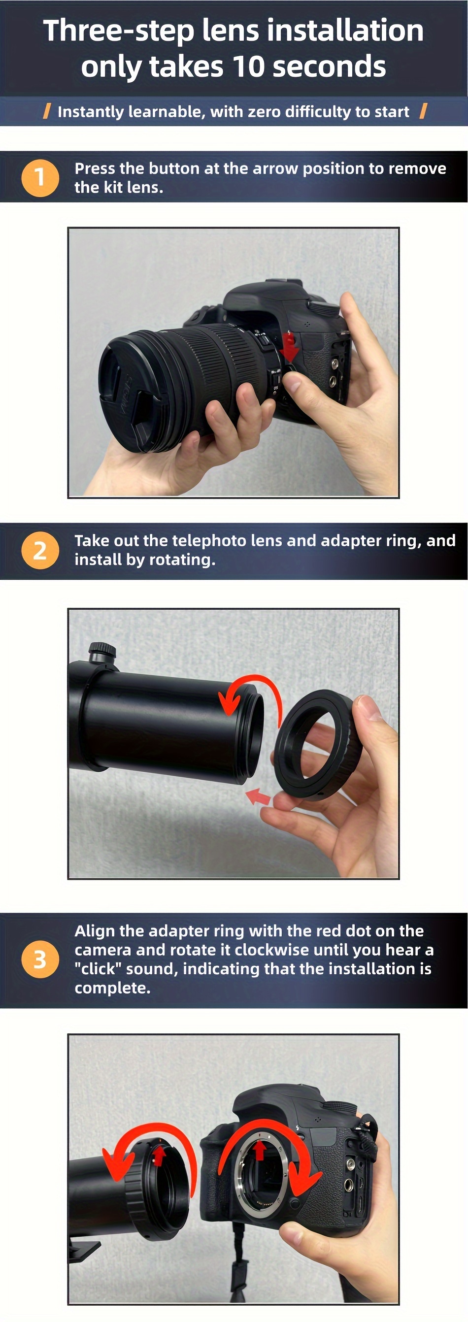 500mm f/8–32 Manual Telephoto Lens + Canon EF T-Mount Adapter