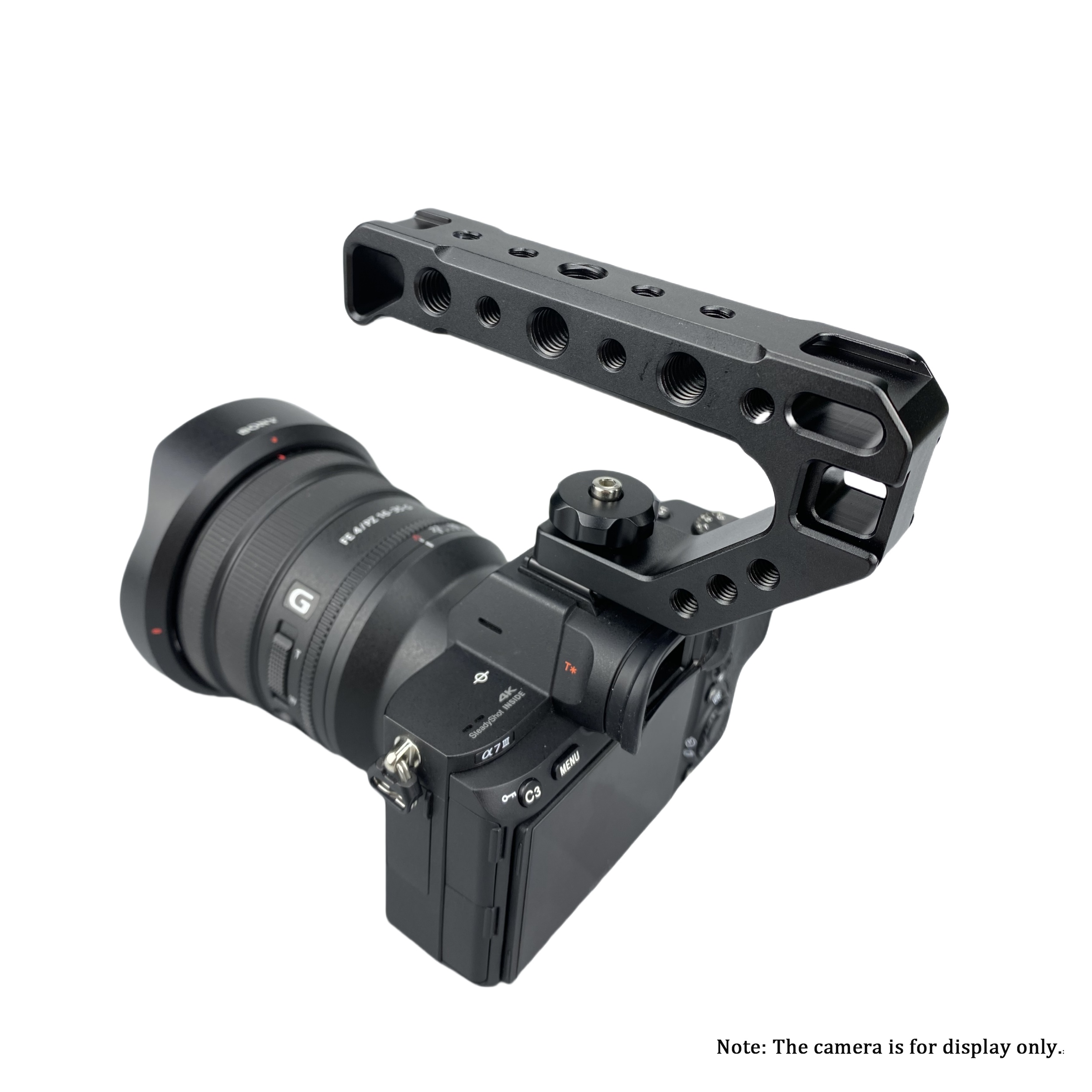 Aluminum DSLR/Mirrorless Camera Top Handle with Cold Shoe Mounts
