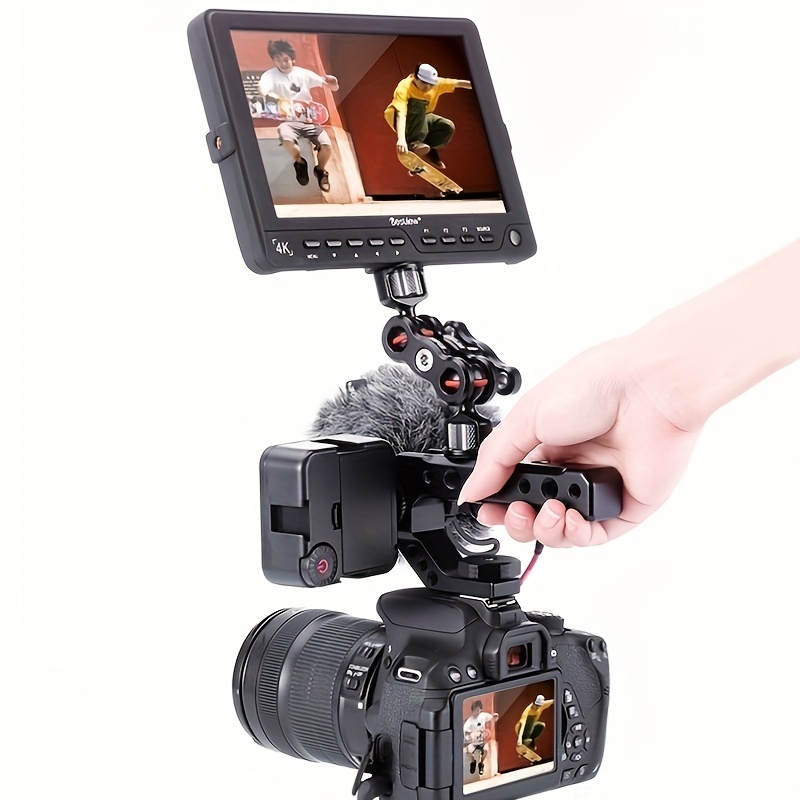 Aluminum DSLR/Mirrorless Camera Top Handle with Cold Shoe Mounts